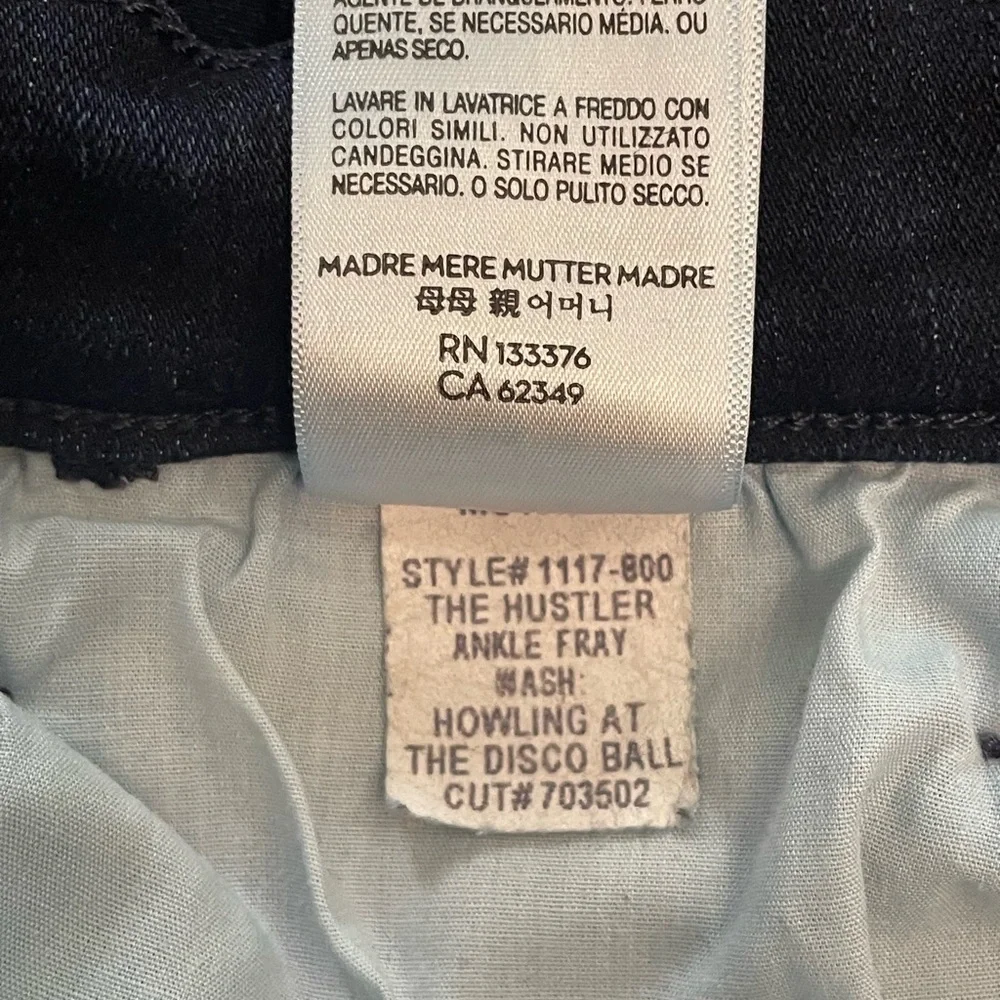 MOTHER The Hustler Ankle Fray Howling at the Disco Ball Dark Blue Denim Size 28 - Picture 14 of 14